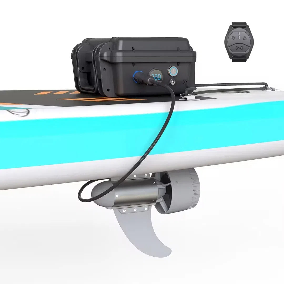Y02 Elektrische Finne | 500 W Motor | Max. Schub 10 kg/22 lbs | Max. Ausdauer 180 Minuten (36 Ah) | Max. Ganggeschwindigkeit 8 km/h, Fernbedienung einstellbar